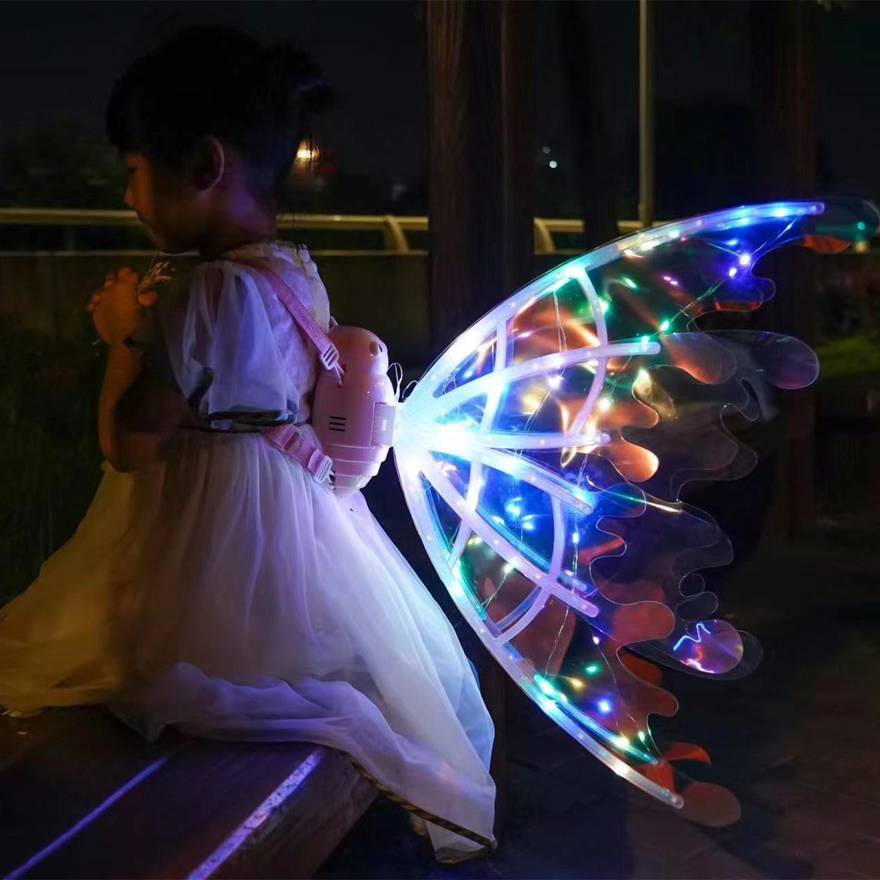 Girls Electrical & Shiny Moving Fairy Butterfly Wings With Glowing Lights