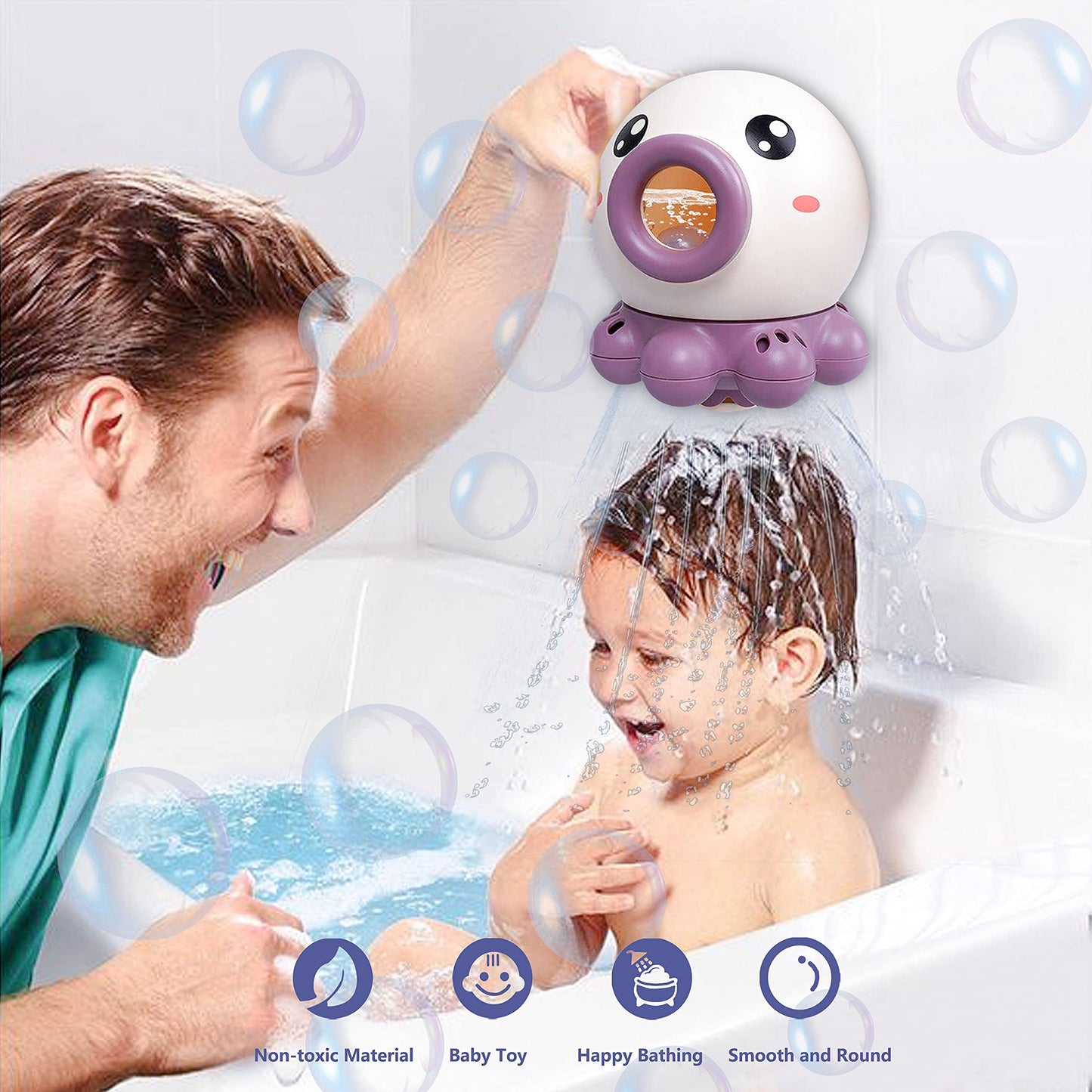 Octopus Fountain Sprinkler Jet Rotating Bath Toy