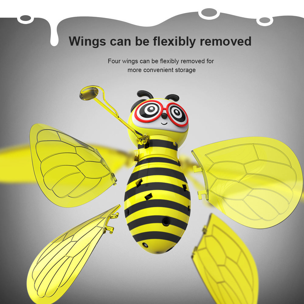 Mini Flying Bee Toy - Infrared Induction Drone Helicopter With Shining Gesture Sensing Vehicle