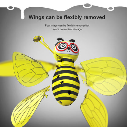 Mini Flying Bee Toy - Infrared Induction Drone Helicopter With Shining Gesture Sensing Vehicle