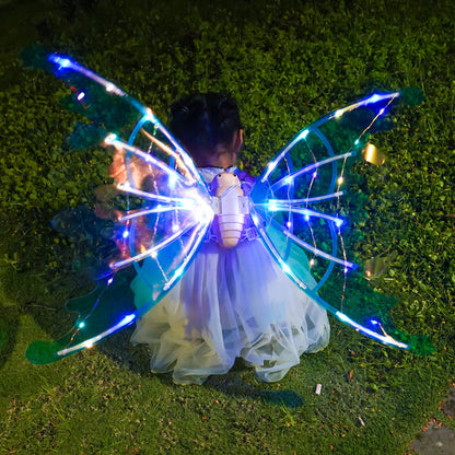 Girls Electrical & Shiny Moving Fairy Butterfly Wings With Glowing Lights