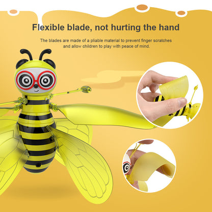 Mini Flying Bee Toy - Infrared Induction Drone Helicopter With Shining Gesture Sensing Vehicle