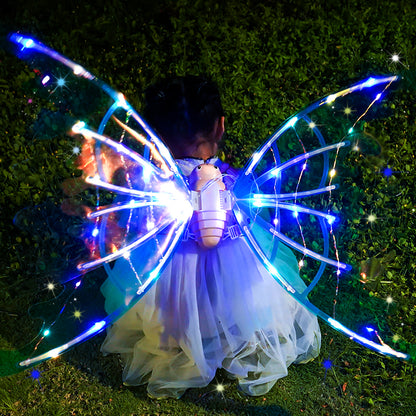 Girls Electrical & Shiny Moving Fairy Butterfly Wings With Glowing Lights