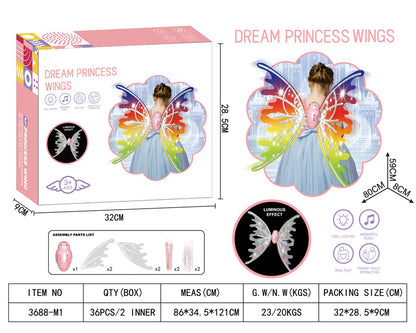 Girls Electrical & Shiny Moving Fairy Butterfly Wings With Glowing Lights