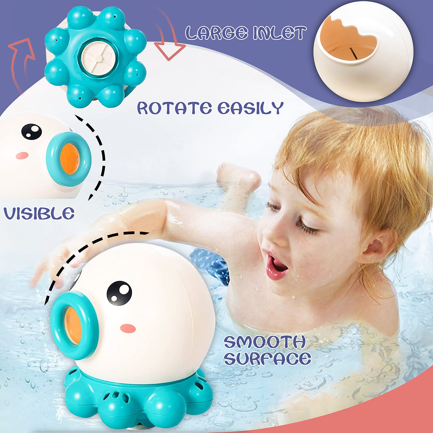 Octopus Fountain Sprinkler Jet Rotating Bath Toy