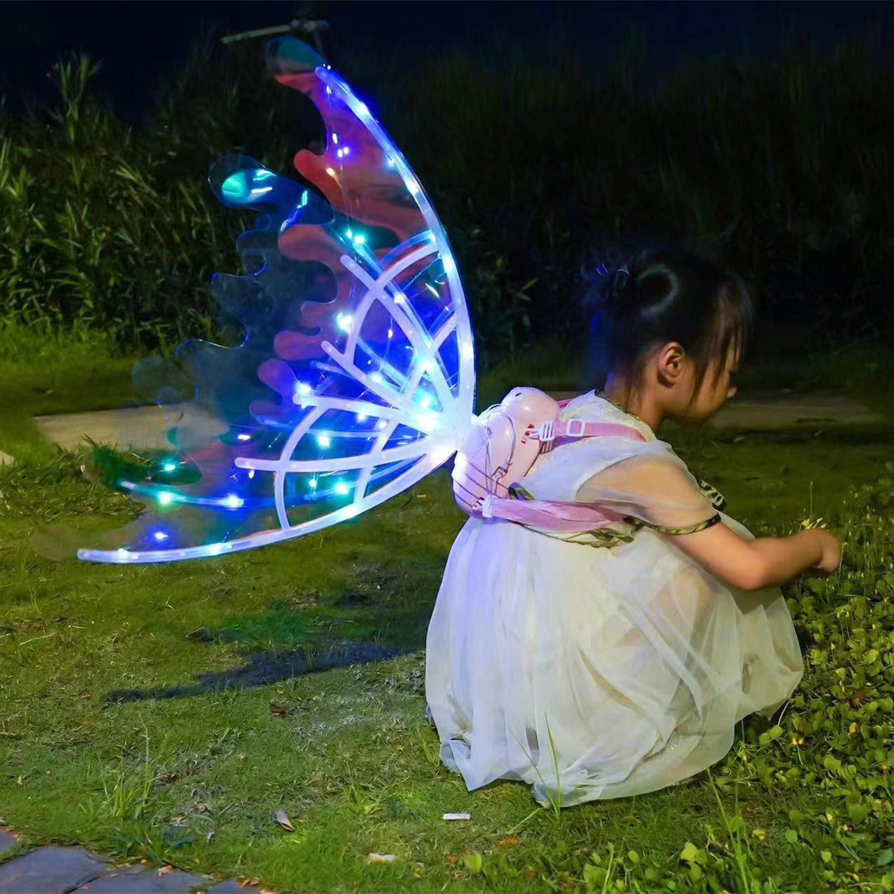 Girls Electrical & Shiny Moving Fairy Butterfly Wings With Glowing Lights