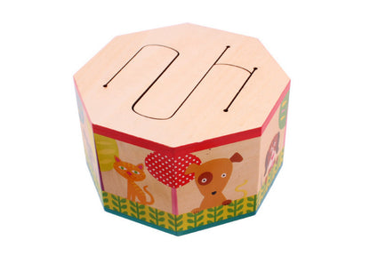 Wooden children's octagonal drum