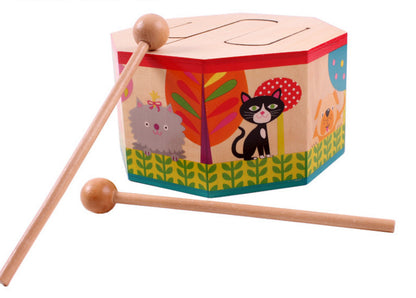 Wooden children's octagonal drum